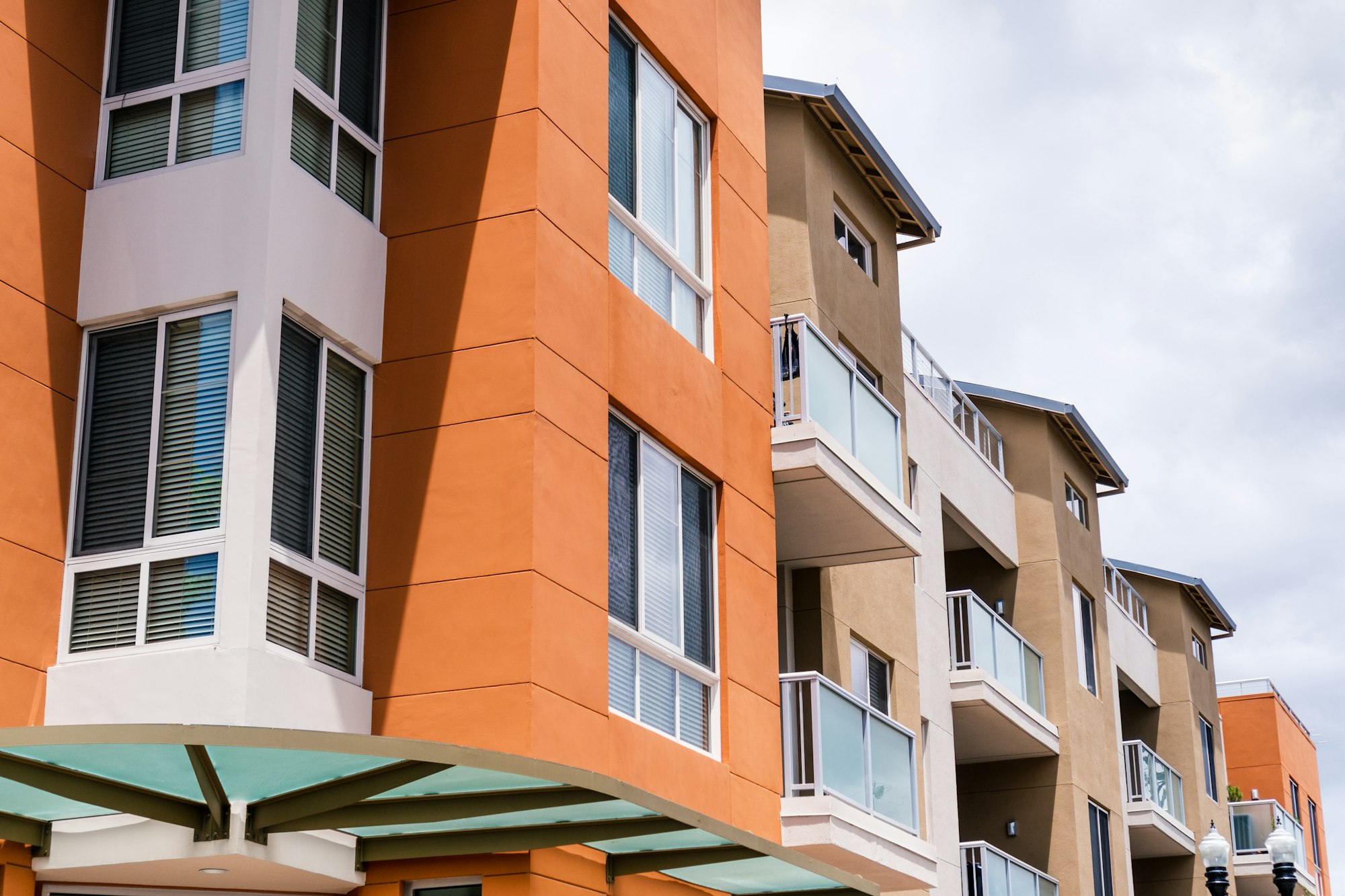 Exterior of apartment building